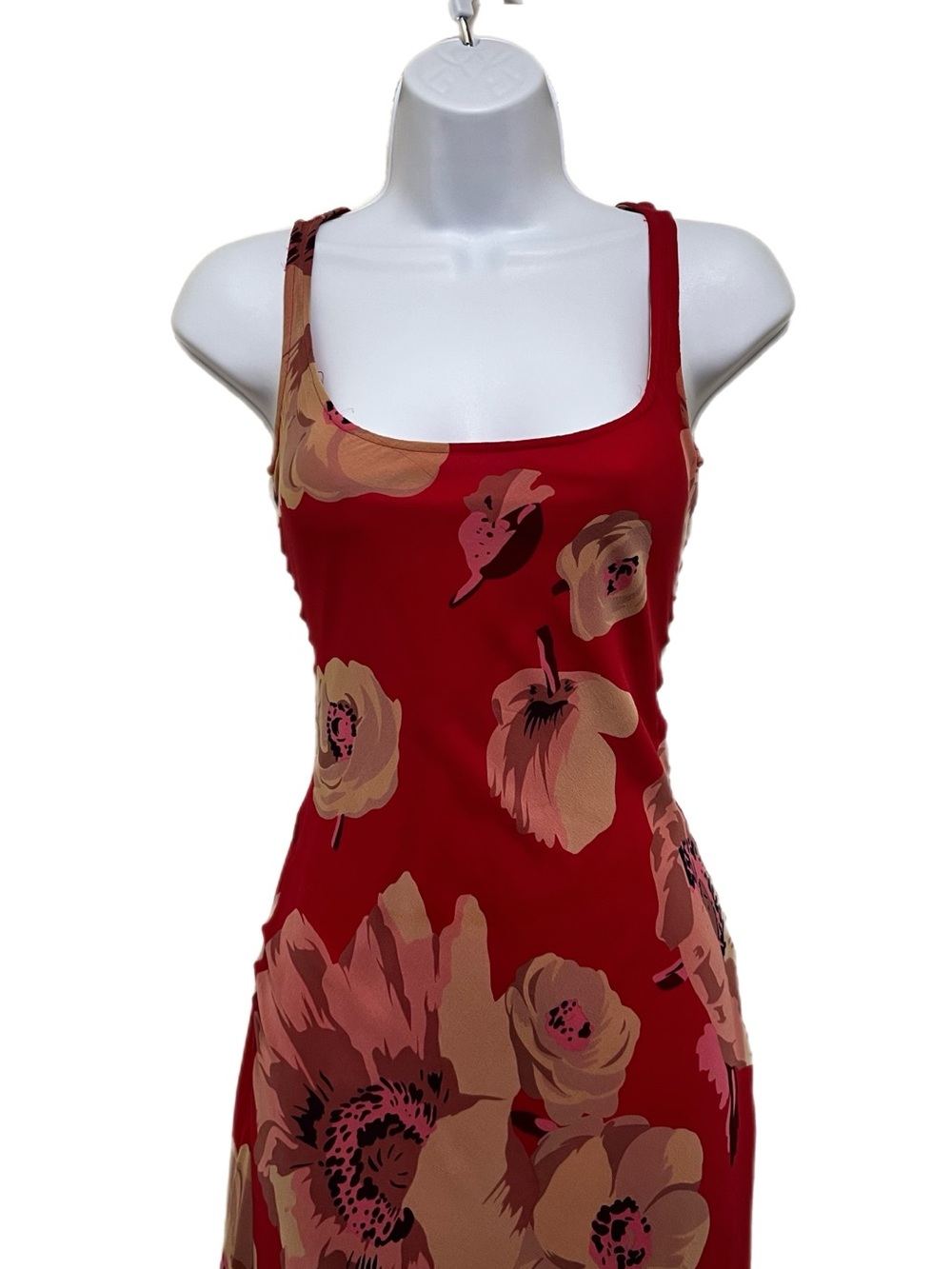 Vintage Betsey Johnson New York Silk Sheer Mesh Floral Slip Dress w/ Flower Pin - Picture 9 of 13